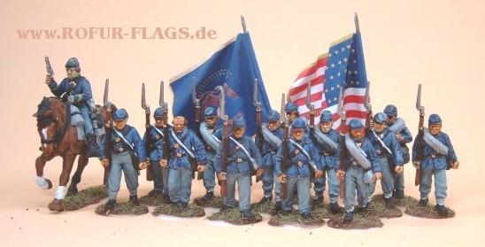 28mm Perry Miniatures mit ROFUR-FLAGS. Foto: Rolf Fuhrmann