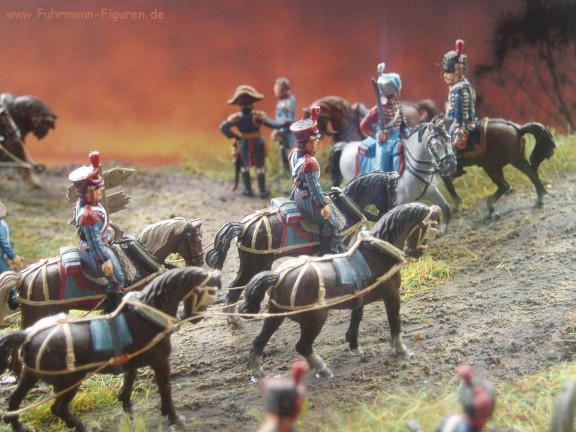 1/72 Franzsische berittene Gardeartillerie mit Train - Diorama von Egbert Balzar