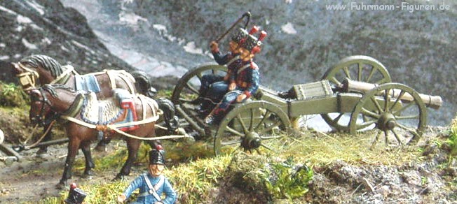 1/72 Franzsische berittene Gardeartillerie mit Train - Diorama von Egbert Balzar